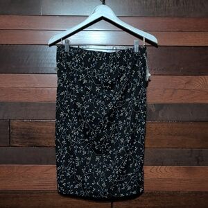 NWT In Due Time Maternity Black Floral Midi Skirt - Elegant Women's Skirt